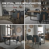 thumbnail of ML-Design Esszimmerstühle 6er Set Anthrazit, Stoff, Armlehnen & Rattan-Optik Rückenlehne, Metallbeine, ergonomische Polsterstühle Küche
