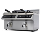 thumbnail of Gastro Fritteuse - 2 x 8 l - 2 Körbe - mit Ablasshahn - Induktion