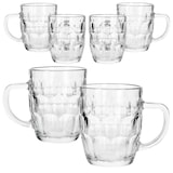 thumbnail of 6x Dublin Bierkrug 400ml mit Relief & Henkel Bierhumpen klar 0,4L aus Glas