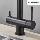 thumbnail of KLARWERK® Lana | Flex 3-Wege Armatur Edelstahl Schwarz matt|Filter Trinkwasser Wasserhahn Küche | Osmose Sprudel Mischbatterie U-Auslauf 3 Anschlüsse