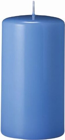 Flachkopf-Stumpenkerzen Blue Bell Hellblau 200 x Ø 50 mm, 6 Stück