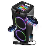 thumbnail of Enceinte DJ - Party Karaoké SUNSET 208 - 600W USB/SD/PC Bluetooth, Micro filaire, 2x Boomer à LED RVB, 2 Soucoupes Ovni