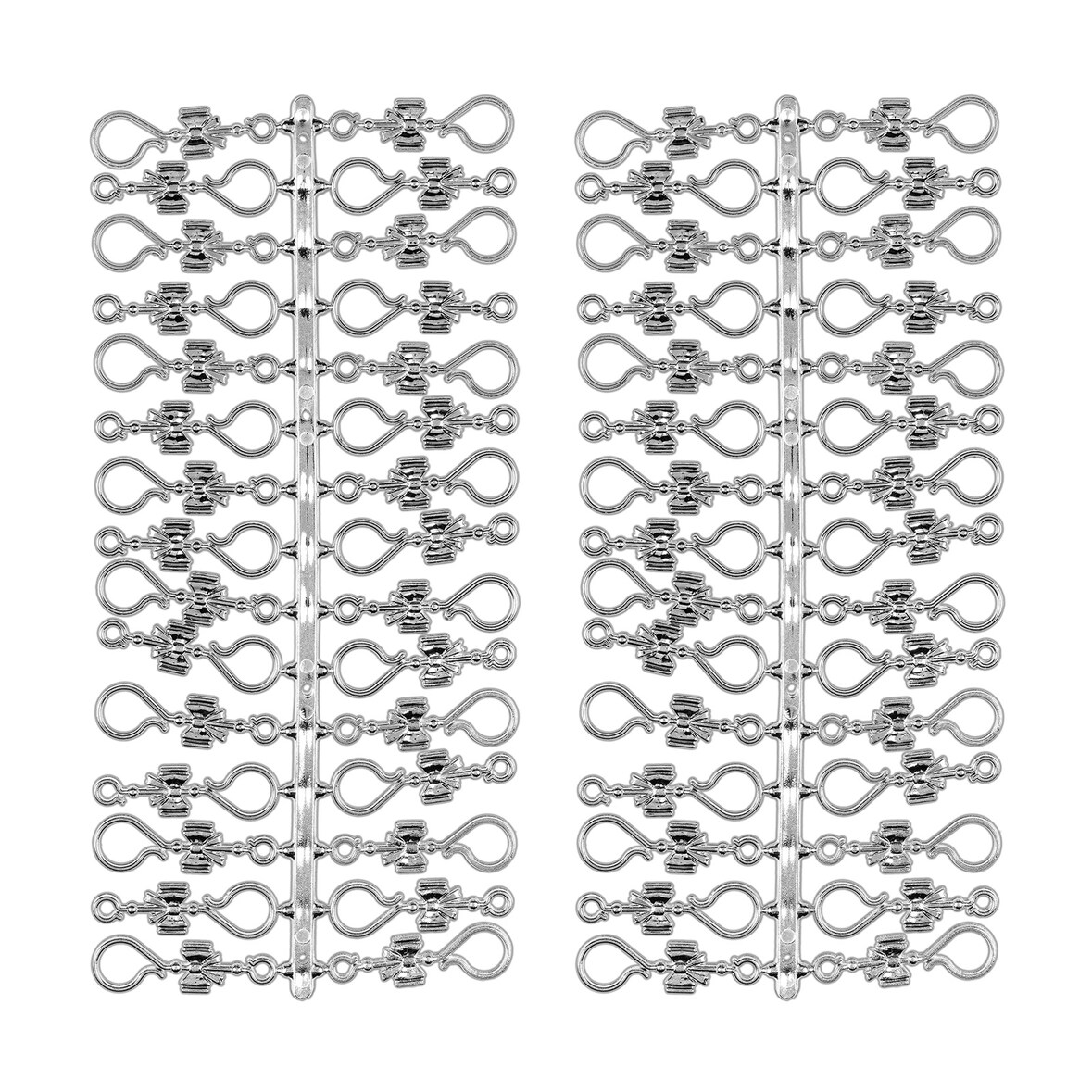 60 Stück Weihnachtskugeln Haken `Chrom Silberne Schleife` Aufhänger