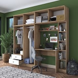 thumbnail of Armario con escritorio BA122 2697 blanco nogal 240x216.8x42.5 cm