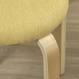 thumbnail of HOMCOM juego de 4 taburetes apilables taburetes redondos de madera con asiento acolchado para cocina comedor dormitorio oficina amarillo y natural
