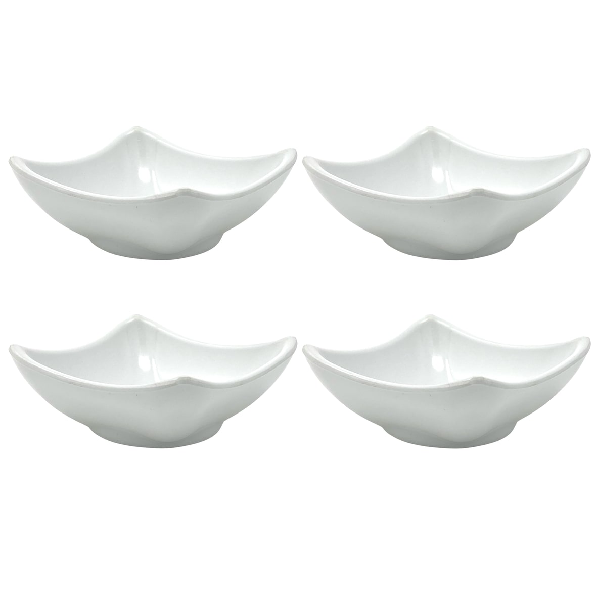 4x Dipschalen Melamin Set Weiß 754 Snackschale Servierschale Klein Mini Saucenschälchen Soja