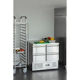 thumbnail of METRO Professional Bancada refrigerador GDS3600, aço inoxidável, 88 x 90 x 70 cm, 97 L, 220 W, com fechadura, 4 gavetas, prateado