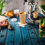 thumbnail of BIOZOYG 50 Stück Riffelbecher 400 ml / 16 oz Kaffee To Go Pappbecher, ungebleicht braun, Einwegbecher, Nachhaltig, Biologisch Abbaubar, Einwegbecher