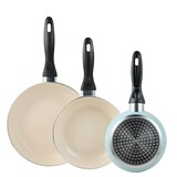 thumbnail of BERGNER - Set aus 3 Pfannen Ø16/Ø20/Ø24 cm gepresstes Aluminium Himmelblau Set 3 Küchenutensilien aus schwarzem PBT und Kupfer