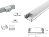 thumbnail of 2m Aluprofile Alu Schiene Leiste Profil LED Kanal Deckenanbringung für LED Strip Profil mit Milchglas Abdeckung