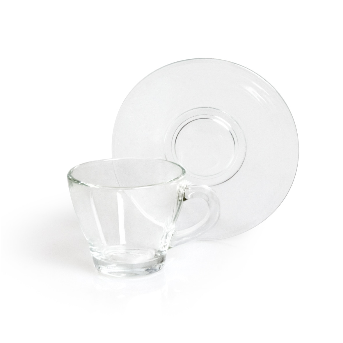 Excelsa set de 6 tazas de café con platillos Brasilia de vidrio 9 cl transparente