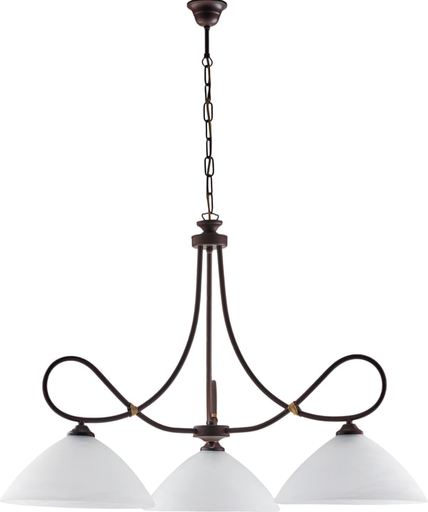 Belight -  Dallas - Kronleuchter schwarz, Rostoptik/Antikgold, Alabasterglas Ø13, Ø78, 3-flammig - BL217-S3-RG