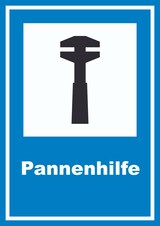 thumbnail of Pannenhilfe Schild A0 Rückseite selbstklebend