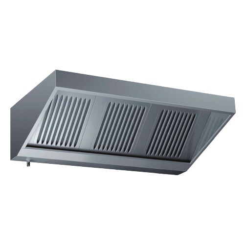 Cappa snack a parete acciaio inox con filtri 180x70x45 con motore