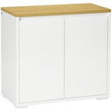 thumbnail of HOMCOM Aparador de Sala de Estar Armário de Armazenamento com 2 Portas e Prateleira Ajustável 80x37x75 cm Branco e Madeira