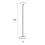 thumbnail of Lampadaire à éclairage indirect Pryska, à LED, coloris blanc/hêtre
