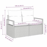 thumbnail of vidaXL Gartensofa mit Kissen Beige 120 x 62 x 69cm Poly-Rattan