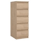 thumbnail of WellHome - Commode de Chambre avec 5 Tiroirs en coloris Chêne 41 x 50 x 112 cm - Sil Oak