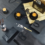 thumbnail of Grote horizontale zwarte kraft tas met koordhandvatten 39 + 18 x 29 cm per 60 - Gimex