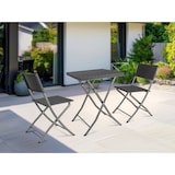 thumbnail of aro Set da balcone pieghevole Bistro, 3 pezzi, acciaio/plastica, 2 sedie, 1 tavolo, aspetto rattan, grigio scuro