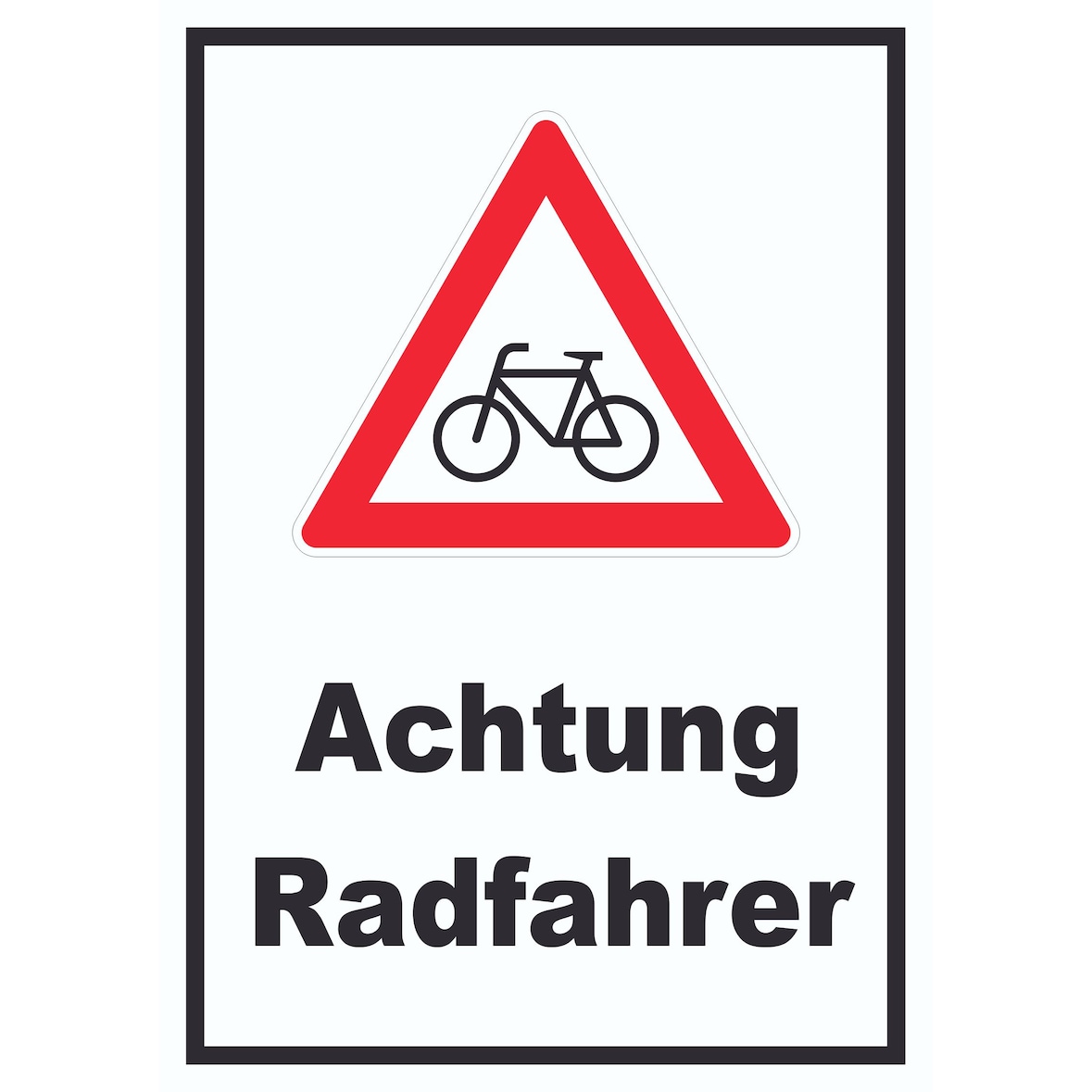 Achtung Radfahrer Fahrräder Schild A1 (594x841mm)