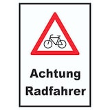 thumbnail of Achtung Radfahrer Fahrräder Schild A1 (594x841mm)