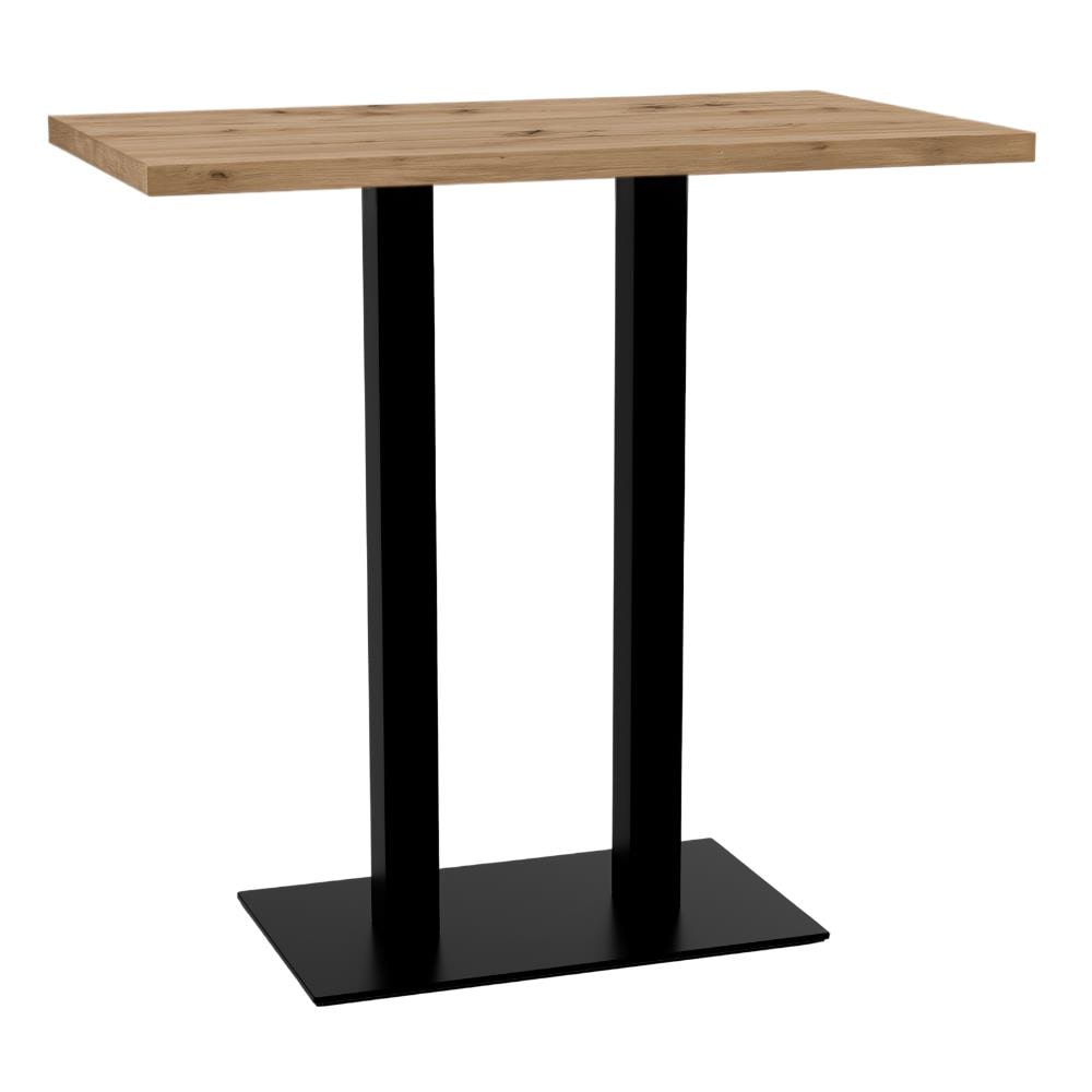 Gastro Stehtisch 110x60 cm | Eiche Artisan | Gusseisen Gestell