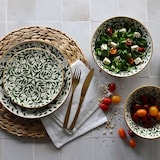 thumbnail of Novastyl - Lot 6 Assiettes Plates Heraclee 27cm En Gres Decor Vert