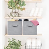 thumbnail of Relaxdays Aufbewahrungsbox, 19 l, Ordnungsbox aus Stoff, 6er-Set, HBT 26,5x28x28cm, faltbarer Regalkorb, Griff, hellgrau