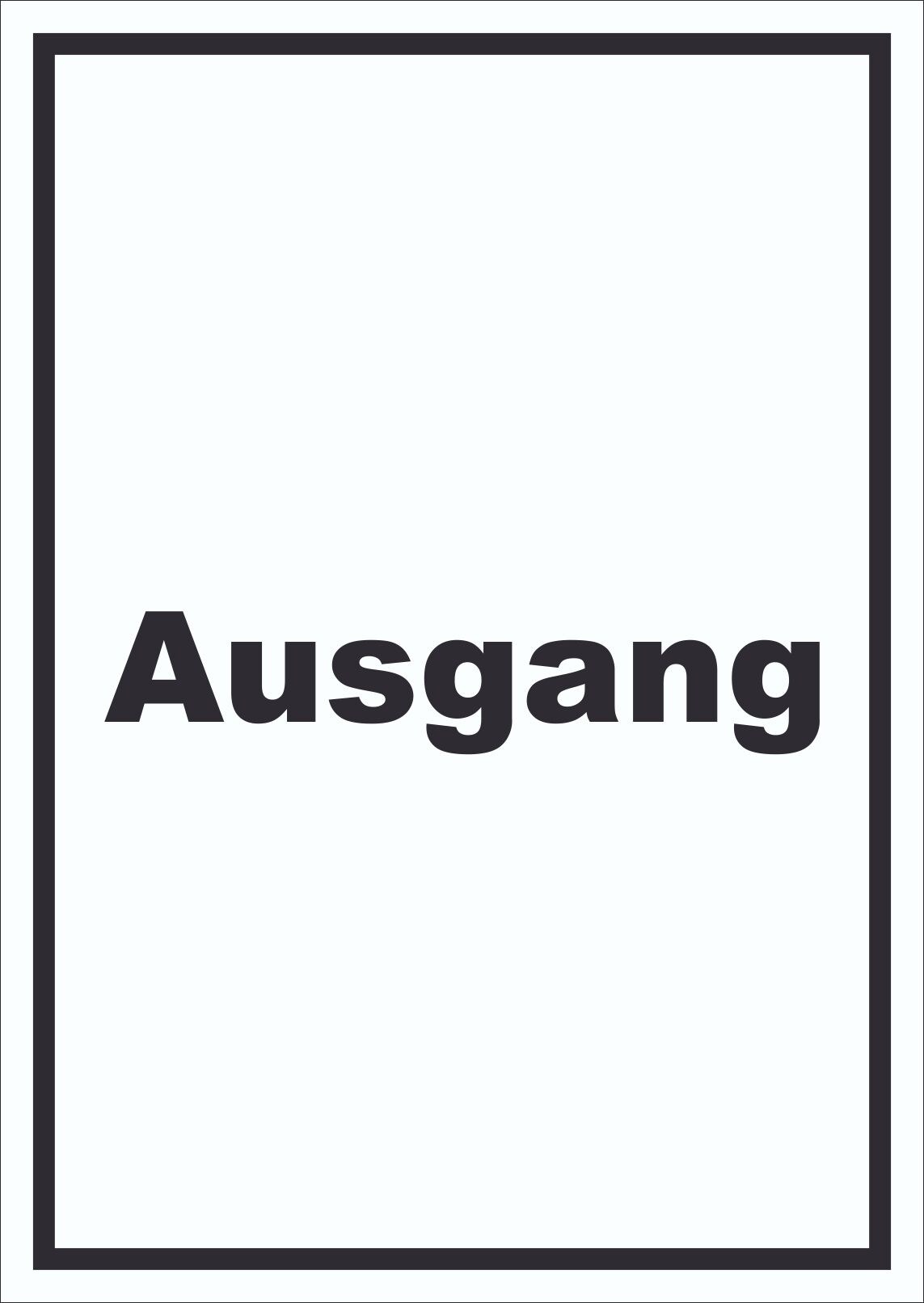 Ein Schild mit einem schwarzen Rahmen.