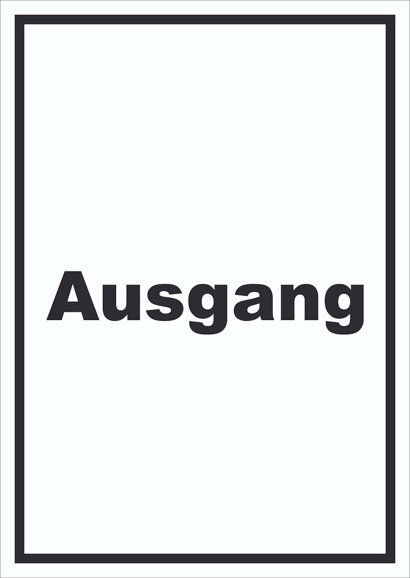 Ein Schild mit einem schwarzen Rahmen.