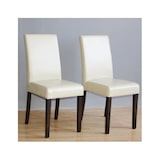 thumbnail of Bolero eetkamerstoelen in crèmekleurig kunstleer, set van 2