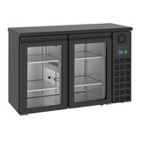 thumbnail of Gastro barkoeler Barkoelkast zwart 2 glazen deuren, 320l, 1380x550x950 mm