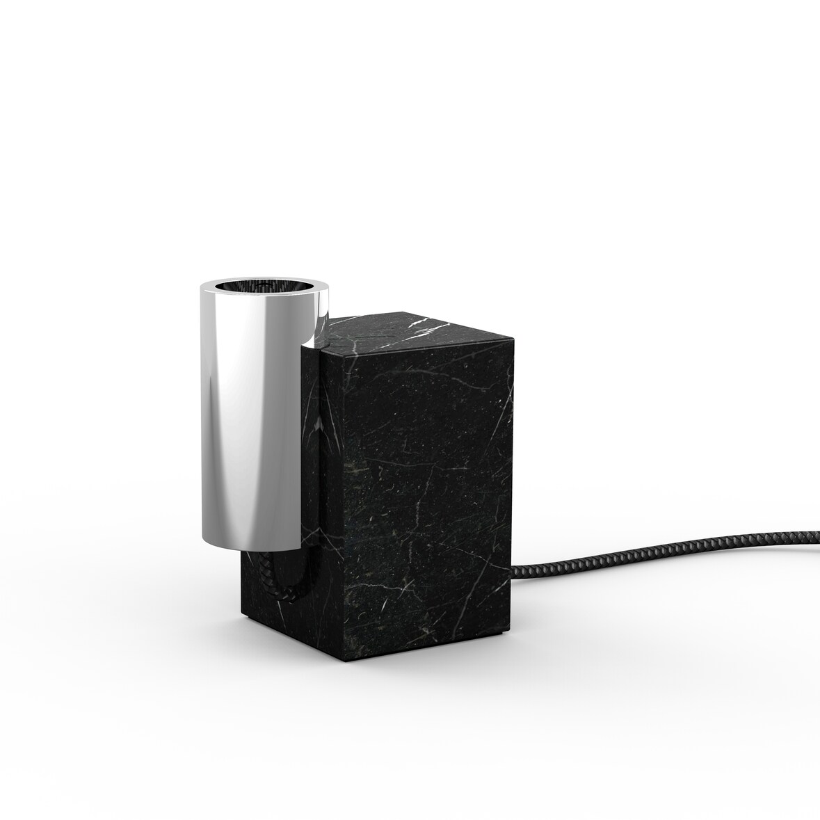 Näve Marmortischleuchte "Gemma" h: 16cm chrome