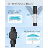 thumbnail of Helloshop26 - Parasol upf 50+ inclinaison de 30° des 2 côtés hauteur réglable petite tablette crochets adapté pour plage jardin sans 12_0006893