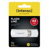 thumbnail of Speicherstick Flash Line, USB 3.2 Gen 1, weiß, Kapazität: 64 GB, Super Speed