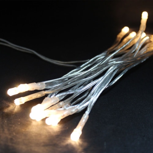 20er LED Lichterkette transp. Kabel Innen Partylichterkette Beleuchtung warmweiß : 20 LED´s : Transparent