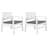 thumbnail of Helloshop26 - Salon de jardin meuble d'extérieur ensemble de mobilier 3 pièces plastique blanc 02_0016062