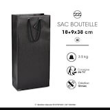 thumbnail of Tasche für 2 Flaschen aus schwarzem Kraftpapier mit Kordelgriffen je 100 - Gimex