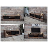 thumbnail of TV-Rack HWC-K75, Table de télévision, portes coulissantes, compartiments de rangement, aspect bois métal industriel 43x150x40cm ~ brun