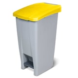 thumbnail of Tretabfalleimer mit Rollen, Inhalt 60 Liter, HxBxT 700 x 380 x 490 mm, Korpus grau/Deckel gelb