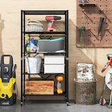 thumbnail of COSTWAY Scaffale Resistente a 5 Ripiani, Scaffale di Archiviazione, Pieghevole con Ruote, Scaffale Cucina 3 in 1