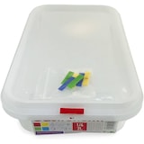 thumbnail of Pack 6 Tupper de plástico hermético rectangular con tapa, apto para microondas, lavavajillas y congelador. Medidas: 265x162x65 2L