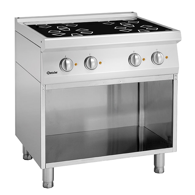 Fornuis | Elektrisch | Keramisch | 4 Kookplaten | 4x 2.3kW | Open Onderstel | 800x700x850(h)mm