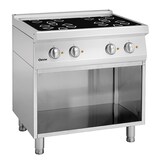 thumbnail of Fornuis | Elektrisch | Keramisch | 4 Kookplaten | 4x 2.3kW | Open Onderstel | 800x700x850(h)mm