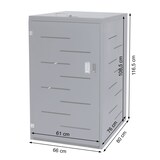 thumbnail of Mülltonnenverkleidung HWC-E83, Mülltonnenbox Mülltonnenabdeckung, erweiterbar 117x66x80cm ~ Edelstahl 30kg