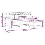thumbnail of vidaXL 3-Sitzer-Sofa mit Hocker Hellgrau 180 cm Samt