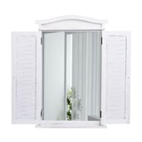 thumbnail of Décoshop26 - Badezimmermöbel-Set bestehend aus Waschtisch Wandspiegel und Aufbewahrungsschrank aus weiß gealtertem Holz 04_0006703