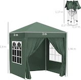 thumbnail of CCarpa plegable 2x2 m cenador de jardín con 4 paredes laterales tela Oxford 2 puertas 2 ventanas y bolsa de transporte verde