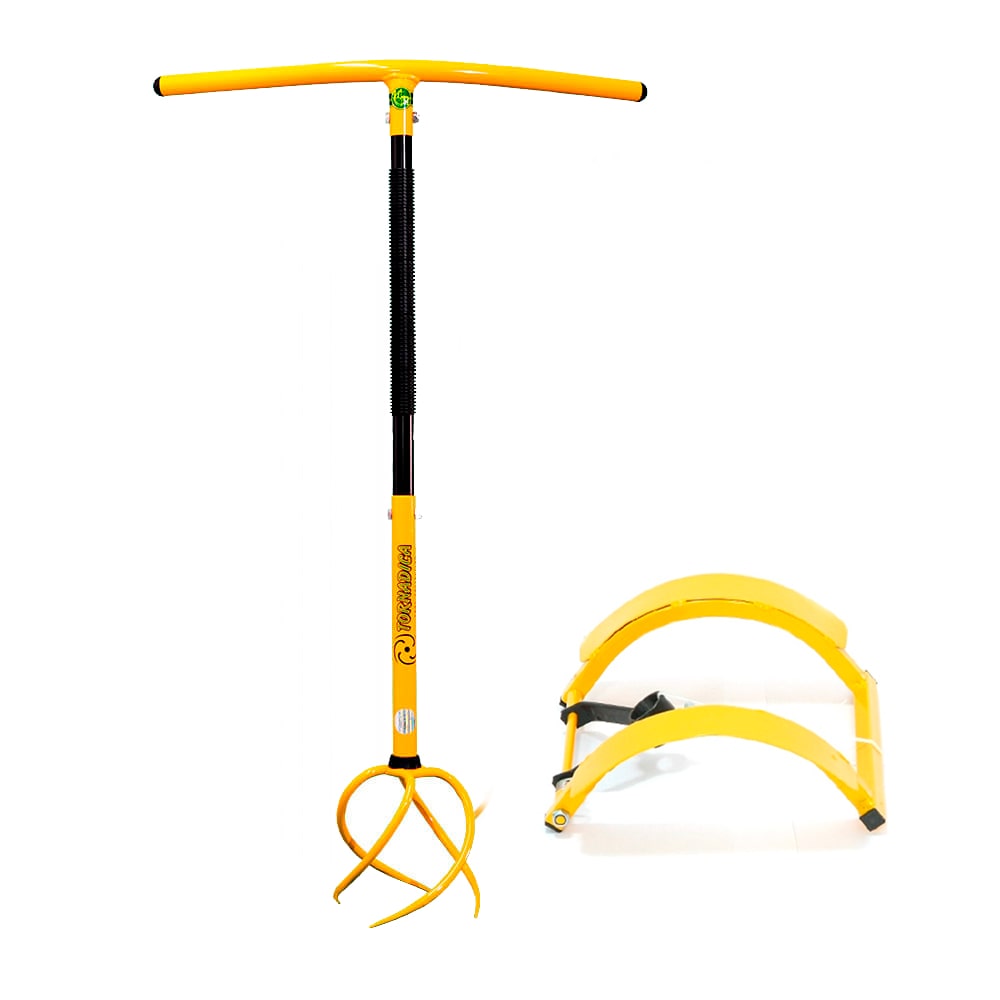 TORNADICA SET: Kultivator-Wurzelentferner mit Pedal-Hebel: Gartenkralle, Vertikutierer und Unkrautentferner in einem Gerät, Gartenwerkzeug